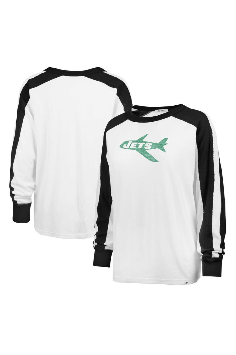 Women's '47 White New York Jets Premier Caribou Long Sleeve T-Shirt, Main, color, White