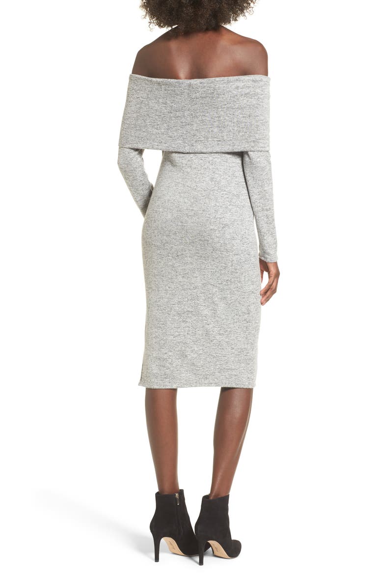 Off the Shoulder Sweater Dress, Alternate, color, H GREY