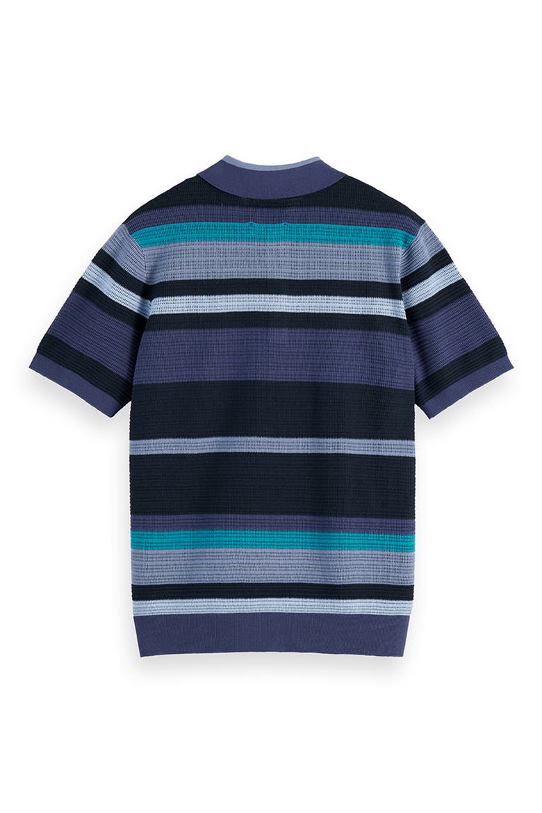 Stripe Textured Polo, Alternate, color, OCEANA STRIPES
