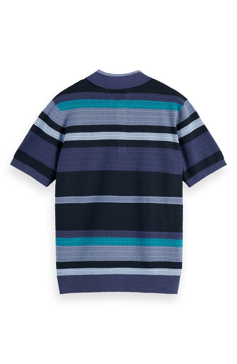 Scotch & Soda Stripe Textured Polo, Alternate, color, Oceana Stripes