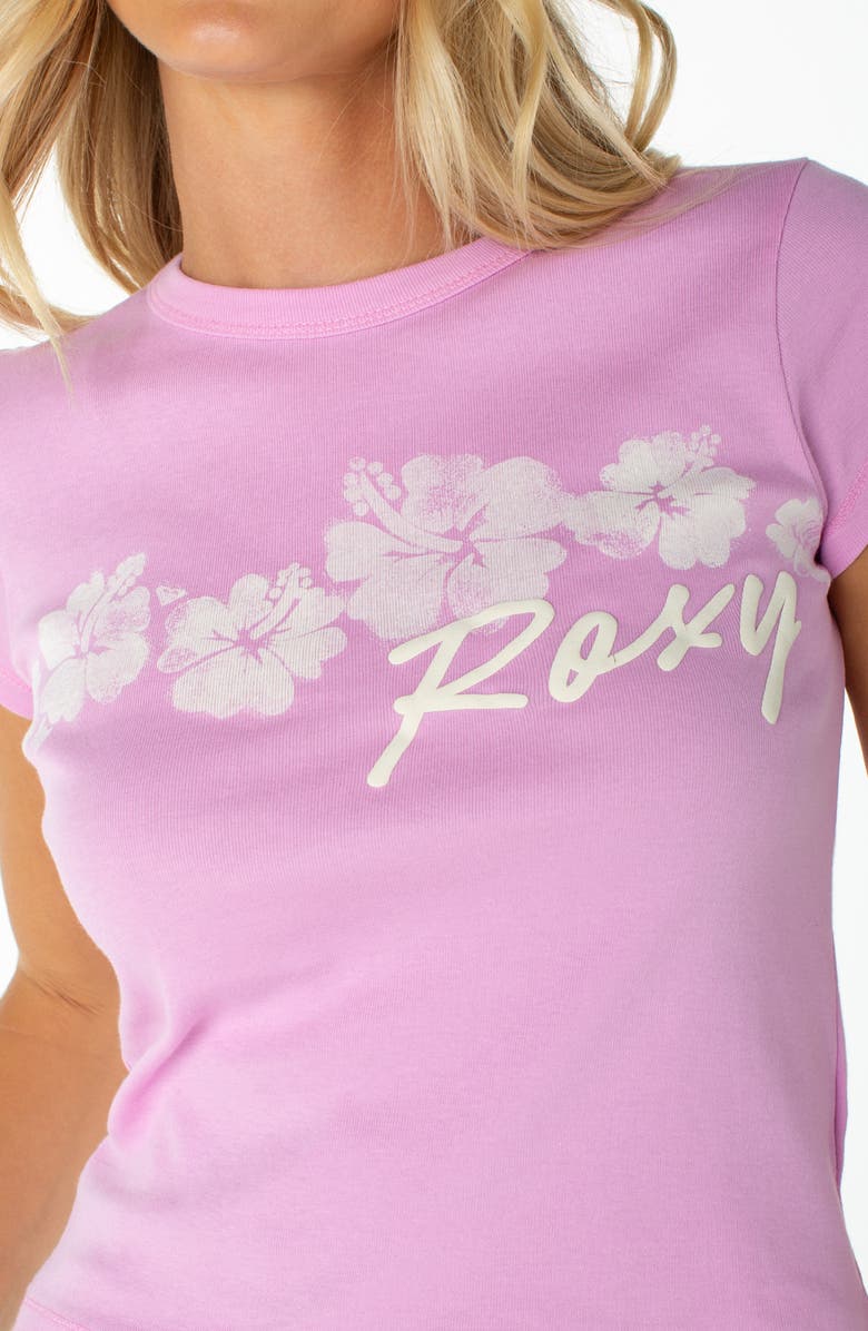 Roxy Floating Hibiscus '90s Graphic Baby Tee, Alternate, color,