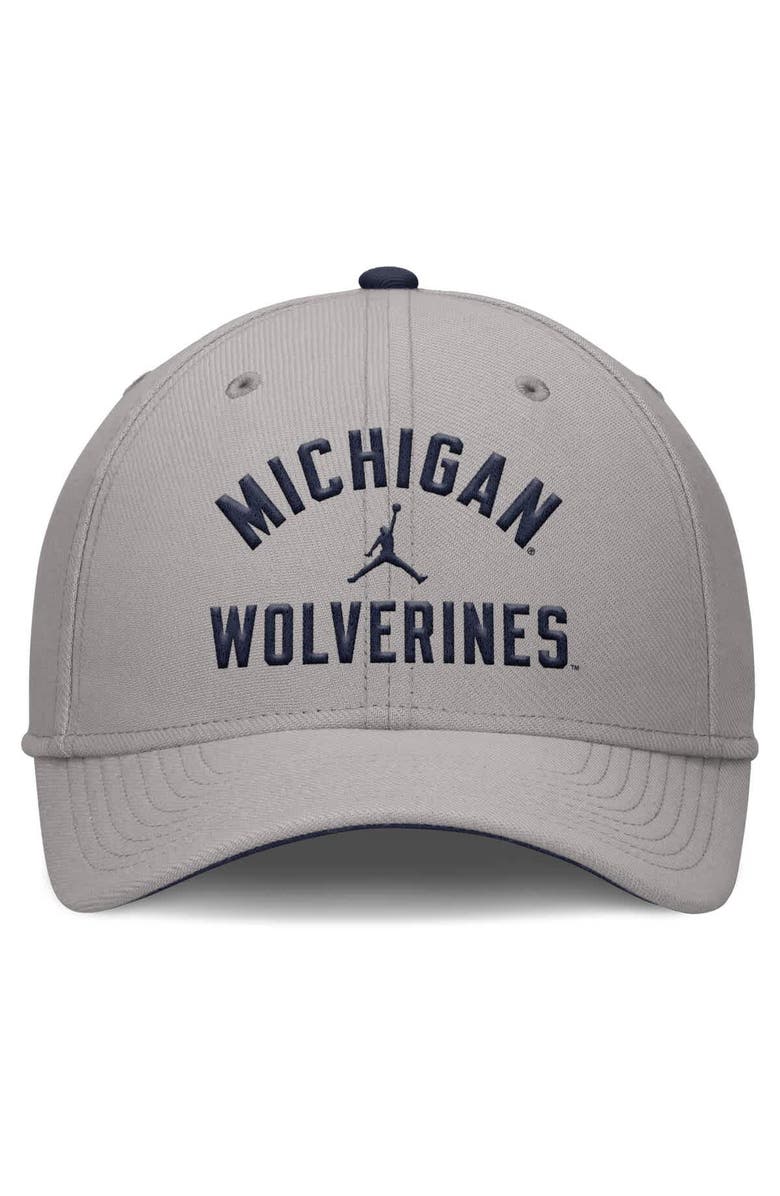 Jordan Brand Men's Jordan Brand Gray Michigan Wolverines Rise Prep Performance Flex Hat, Alternate, color, Gray