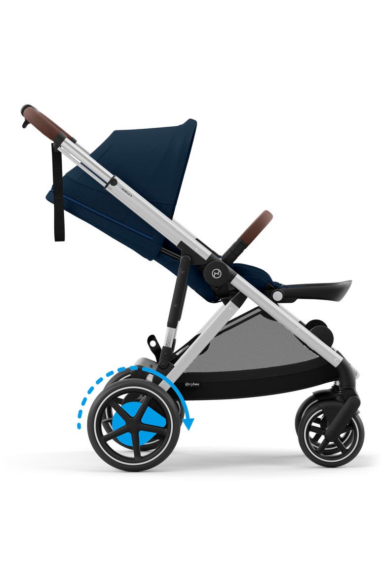 e-Gazelle S Stroller, Alternate, color, SLIVER/ OCEAN BLUE
