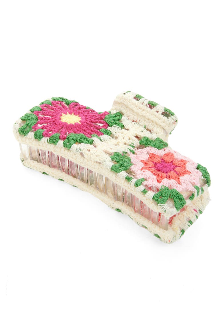 Kids' Crochet Claw Clip, Main, color, PINK