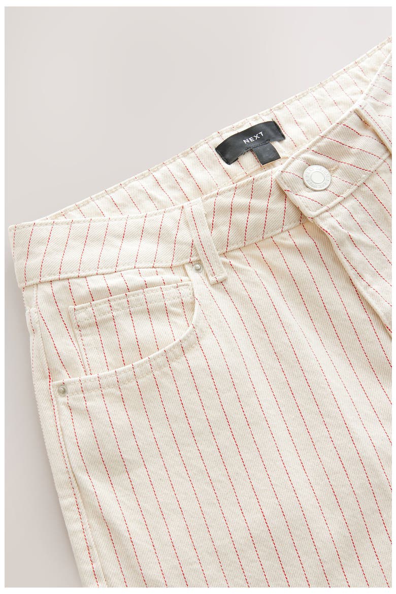 Stripe Straight Leg Jeans, Alternate, color, BROWN