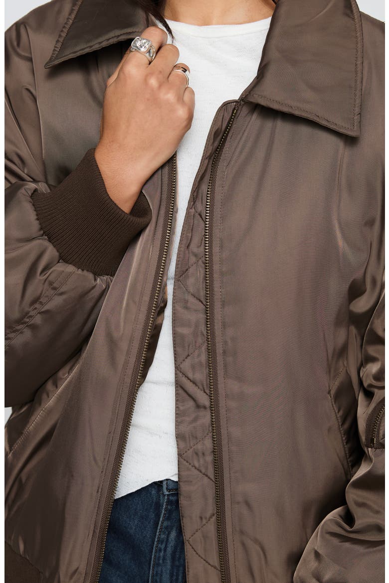 Say Less Oversized Bomber Jacket, Alternate, color, BROWN