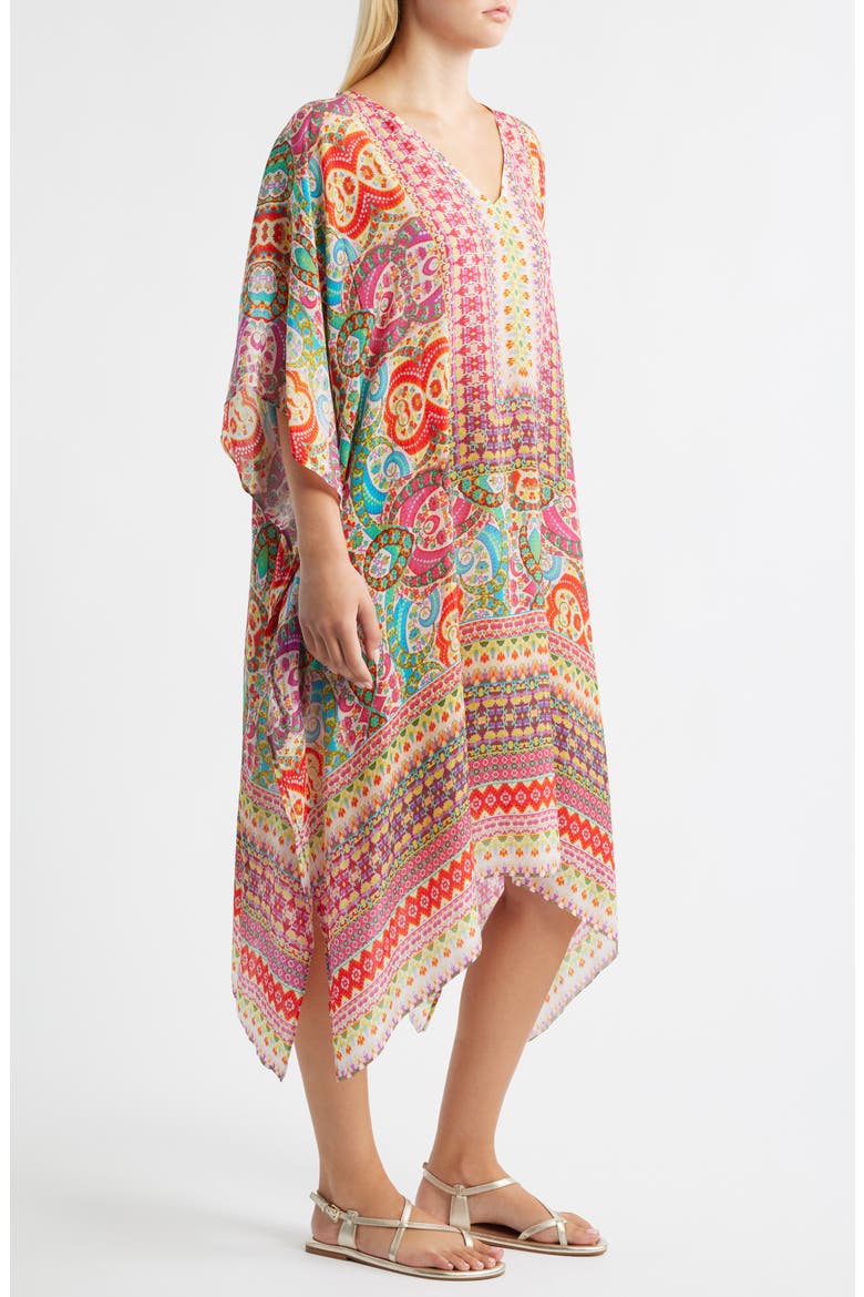Print Midi Caftan, Alternate, color, ORANGE/ BLUE MULTI