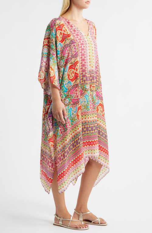 Apny Print Midi Caftan In Pink