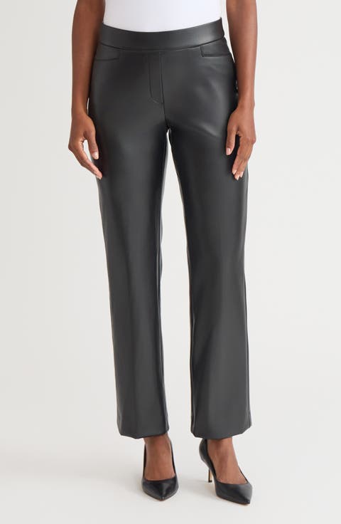 Pull On Faux Leather Pants