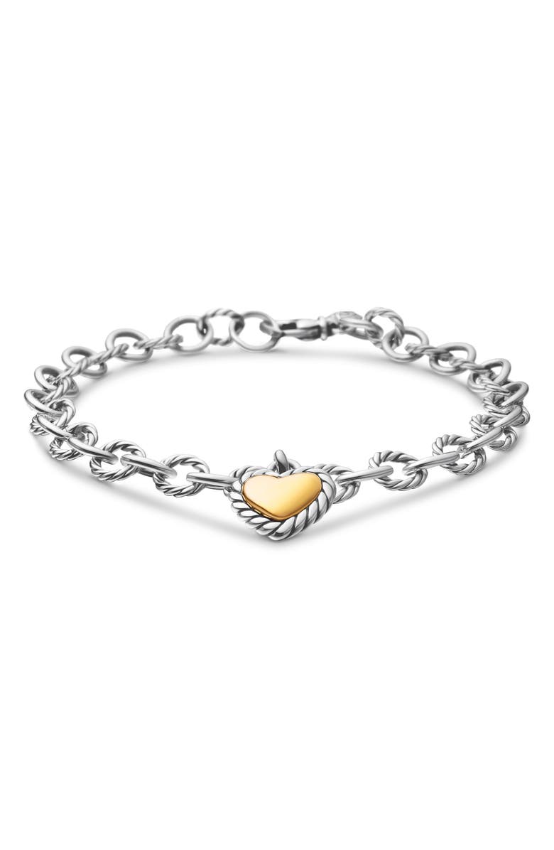 David Yurman Cable Collectibles<sup>®</sup> Cookie Classic Heart Bracelet, 4.5mm, Main, color, Two Tone