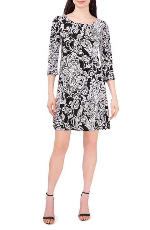 Paisley Bell Sleeve Shift Dress