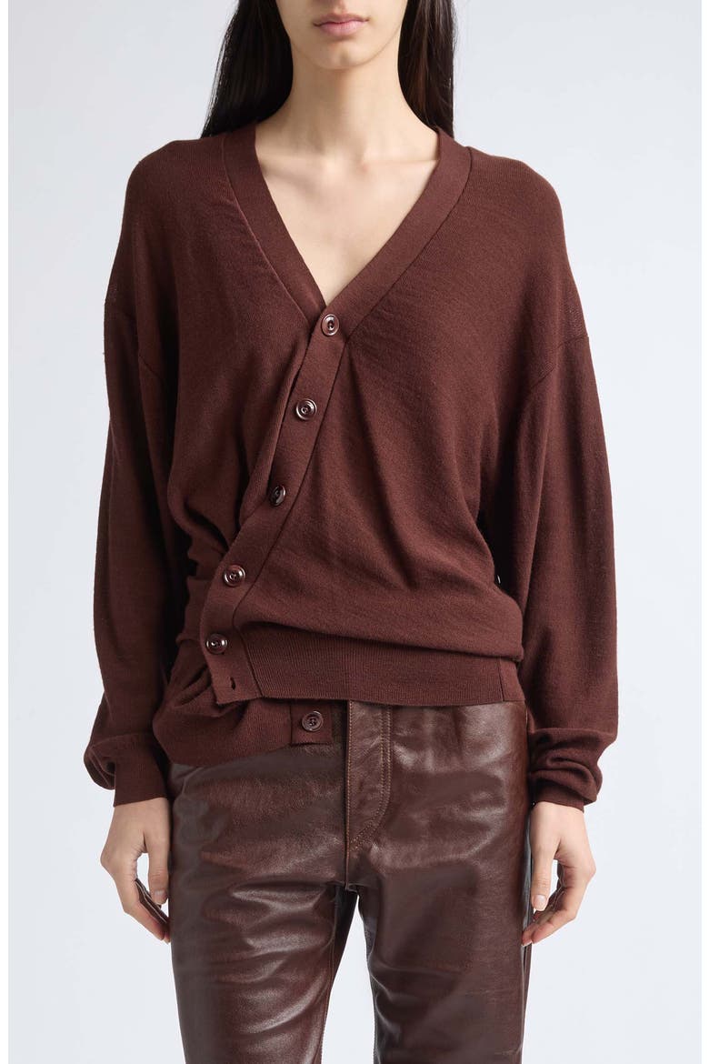 Relaxed Twisted Cardigan, Main, color, ACAJOU