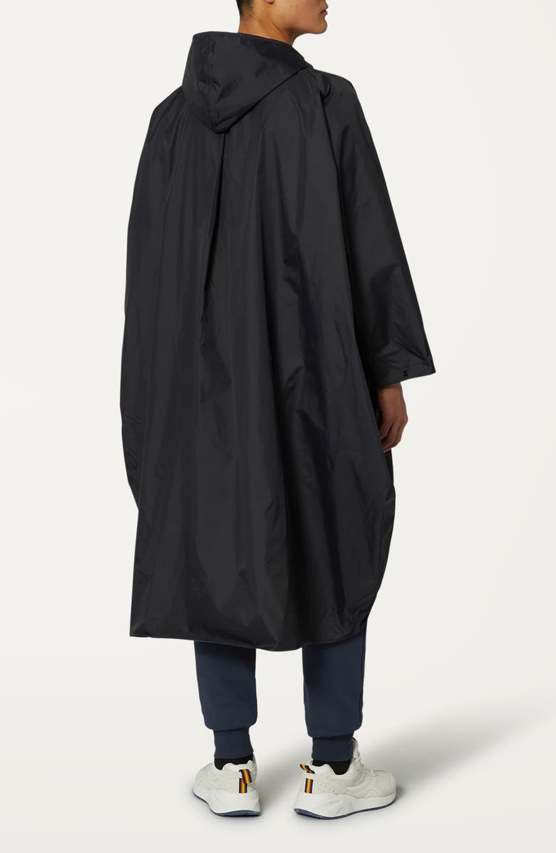 K-Way Rennes Waterproof Packable Rain Poncho, Alternate, color, Black Pure