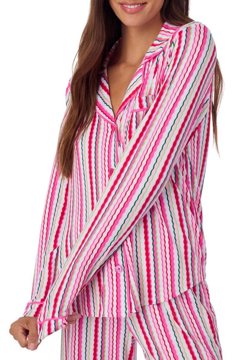 Room Service Pjs Long Sleeve Print Pajamas, Alternate, color, Multi Stripe