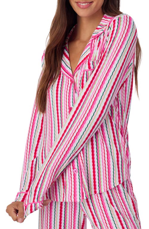 Room Service Pjs Long Sleeve Print Pajamas In Pink