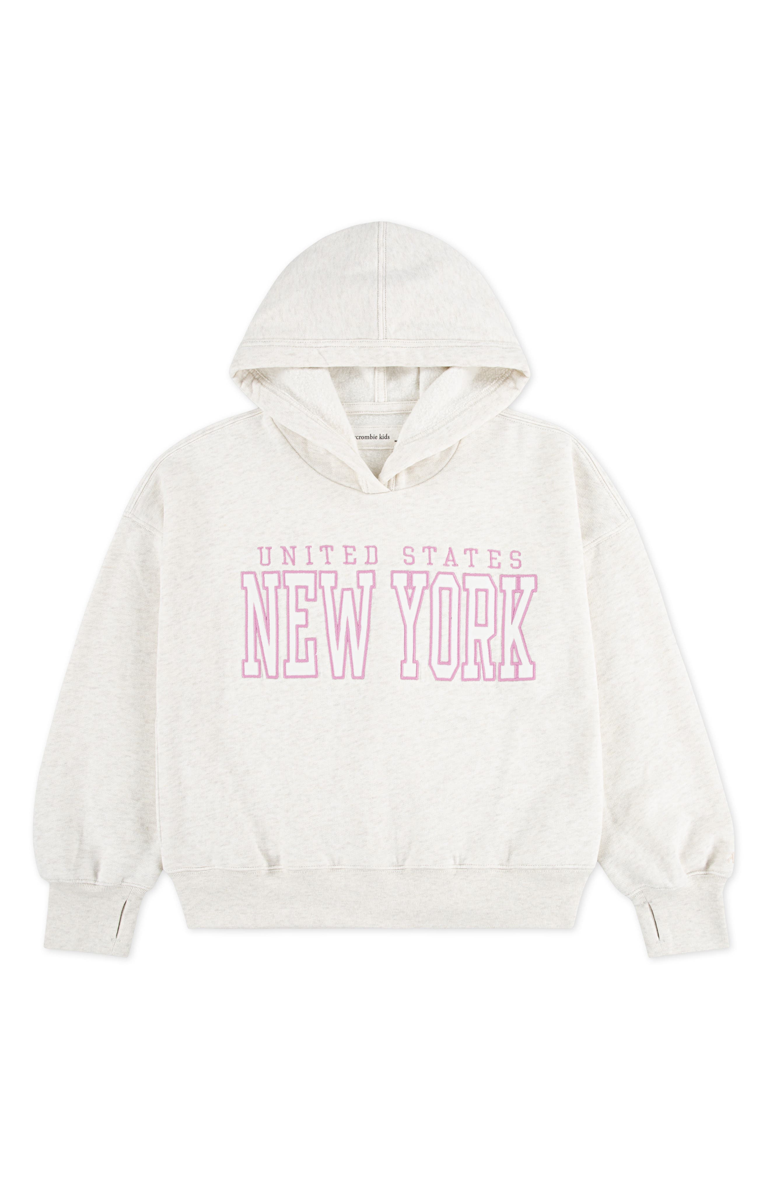 abercrombie kids Kids' NY Embroidered Graphic Hoodie