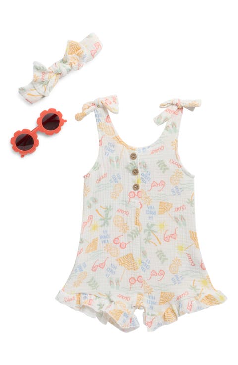 Gauze Romper, Headband & Sunglasses Set (Baby)