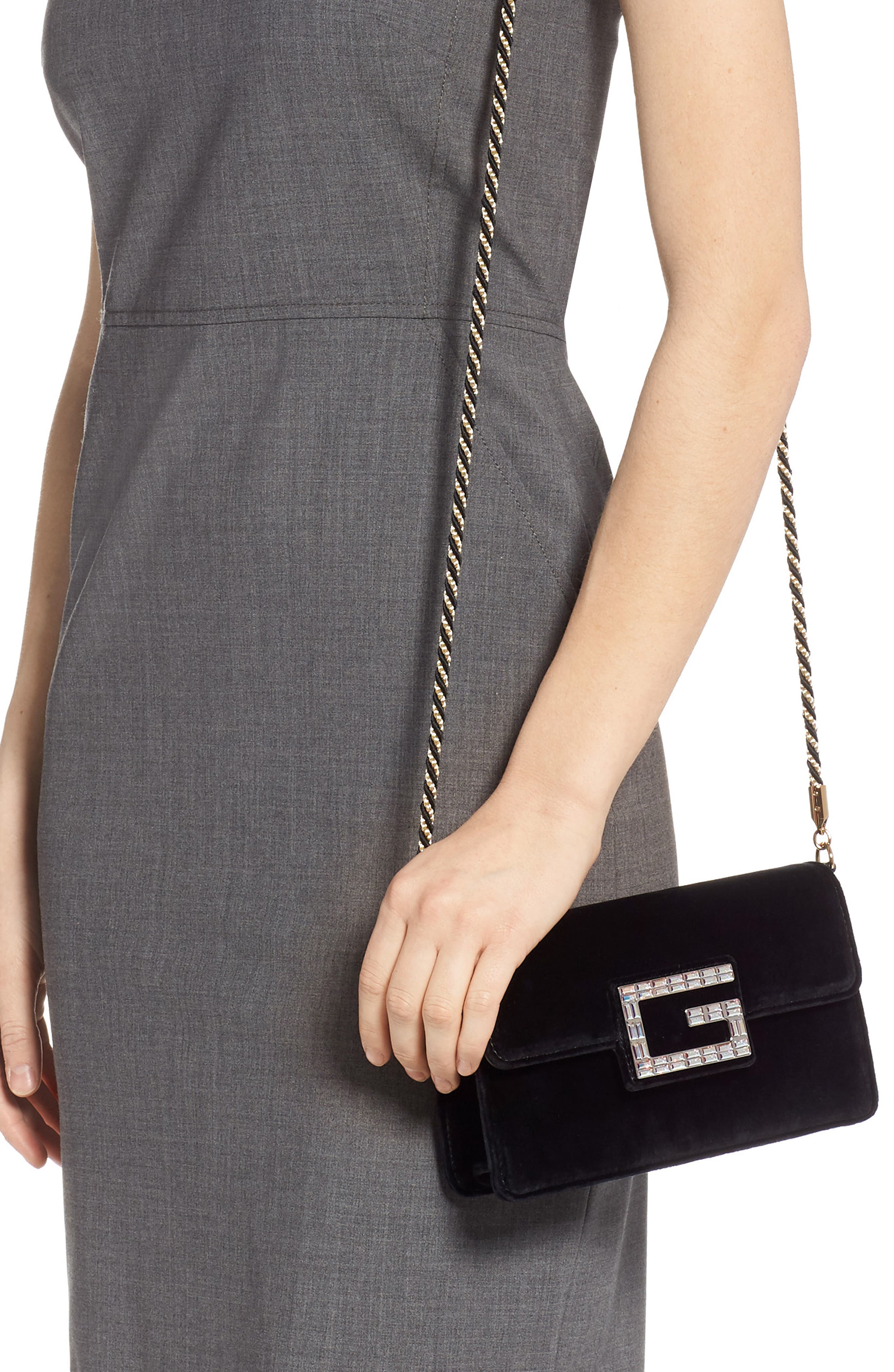 Gucci Small Broadway Velvet Crossbody Bag, Alternate, color, 