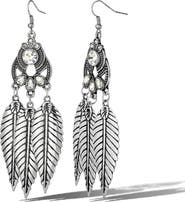 Jessica Simpson Crystal Leaf Drop Statement Earrings