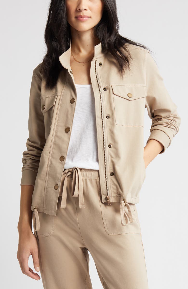 Caslon<sup>®</sup> Stretch Organic Cotton Soft Jacket, Alternate, color,