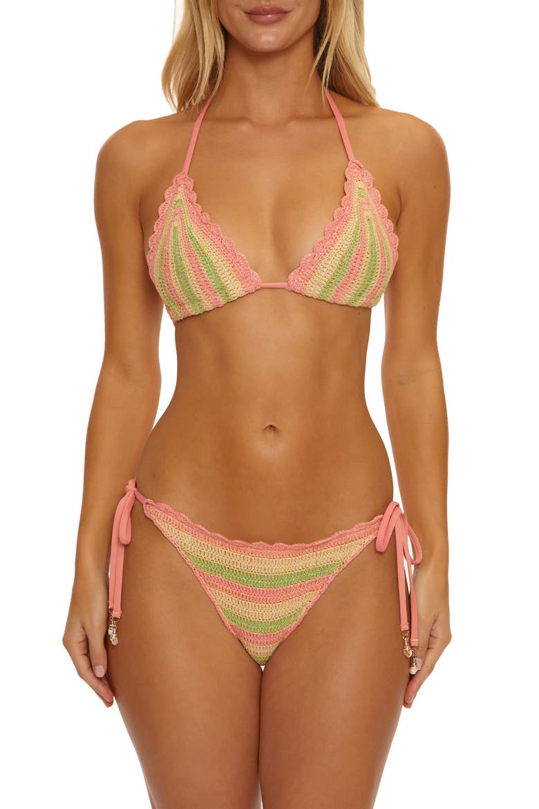 Gold Coast Side Tie Bikini Bottoms, Alternate, color, BLUSH