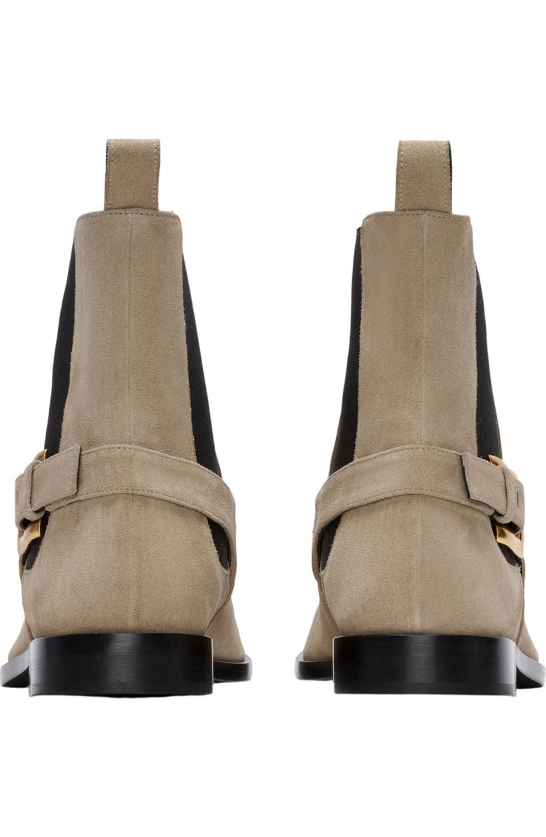 Balmain Anthem Chelsea boots in suede leather, Alternate, color, Beige