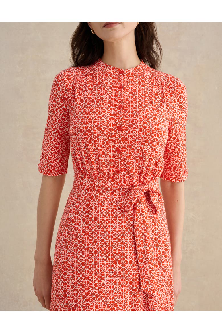 Cathy 3/4 Sleeve Jersey Midi Dress, Alternate, color, Red Ivory