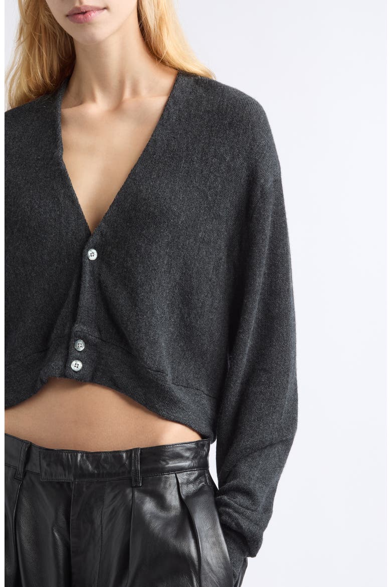 Cropped Merino Wool Cardigan, Alternate, color, CHARCOAL GREY
