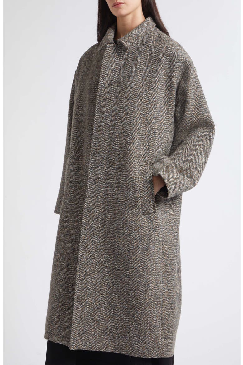 Brodie Herringbone Wool Coat, Alternate, color, RUST/ PETROL HERRINGBONE