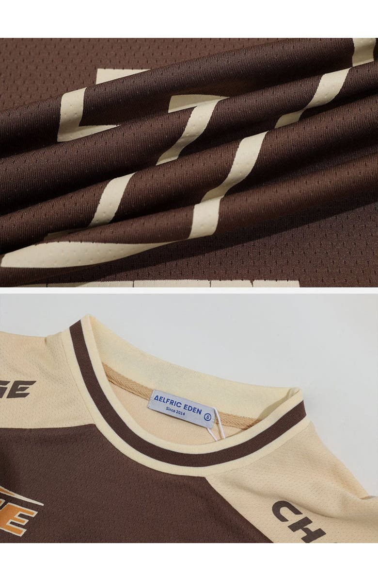 AELFRIC EDEN Contrast Color Soccer Jersey, Alternate, color, Coffee