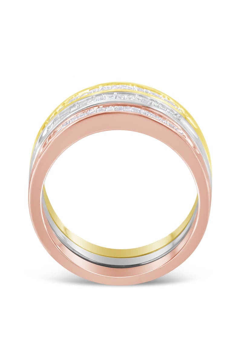 Haus of Brilliance 10K Gold over Silver 5/8 Cttw Diamond Stackable Band Ring Set, Alternate, color, Yellow Gold Over Silver