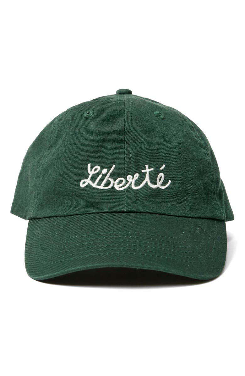 Clare V. Liberté Embroidered Cotton Twill Baseball Cap, Main, color, 