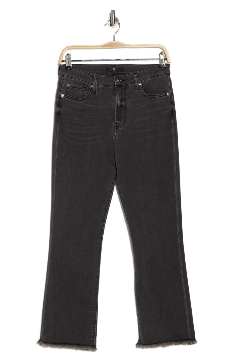 7 For All Mankind High Waist Slim Fit Kick Jeans, Alternate, color, Wash Black W/ Vintage Fray Hem