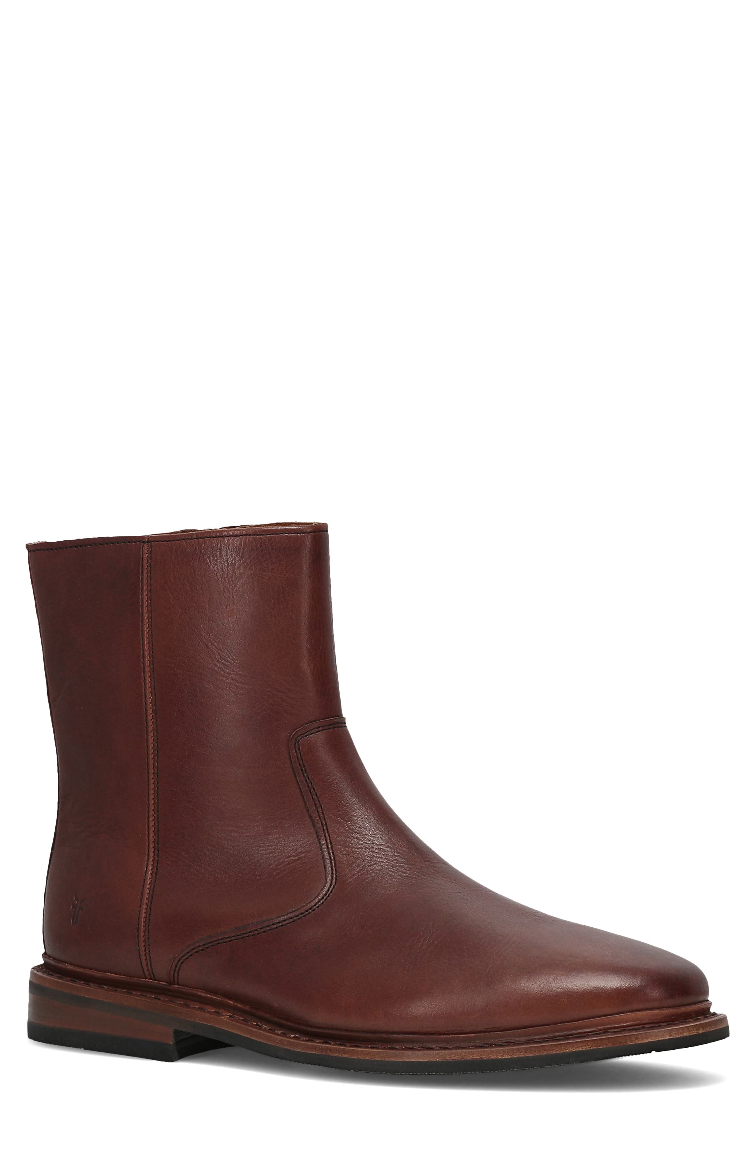 Frye Paul Zip-Up Boot, Main, color, Brown
