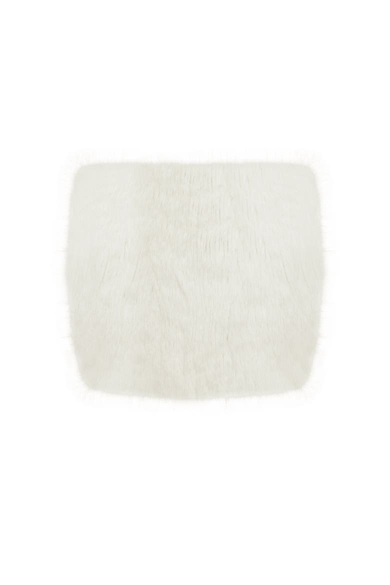 Narla Low-Waisted Faux Fur Mini Skirt, Alternate, color, Ivory