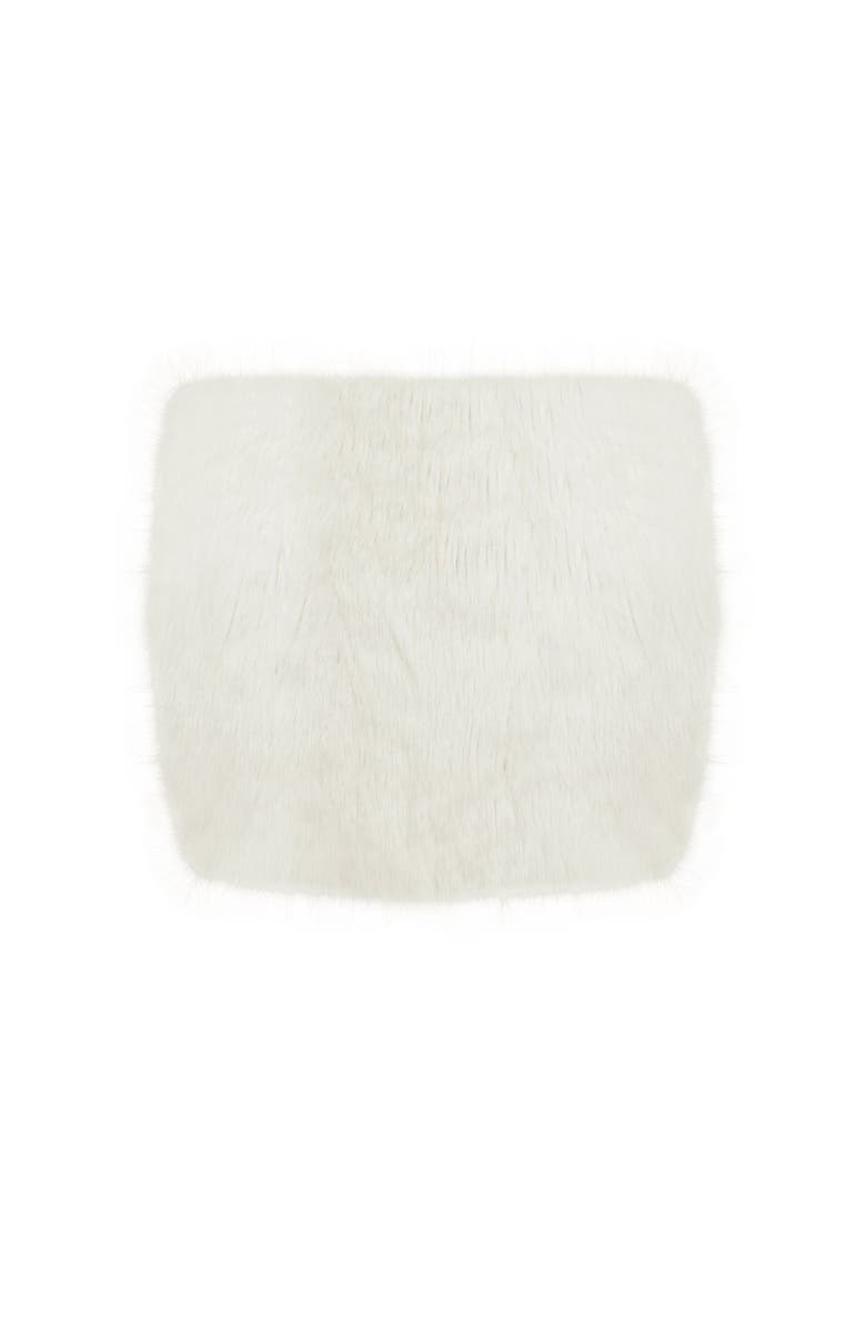 Miss Circle Narla Low-Waisted Faux Fur Mini Skirt, Alternate, color, Ivory