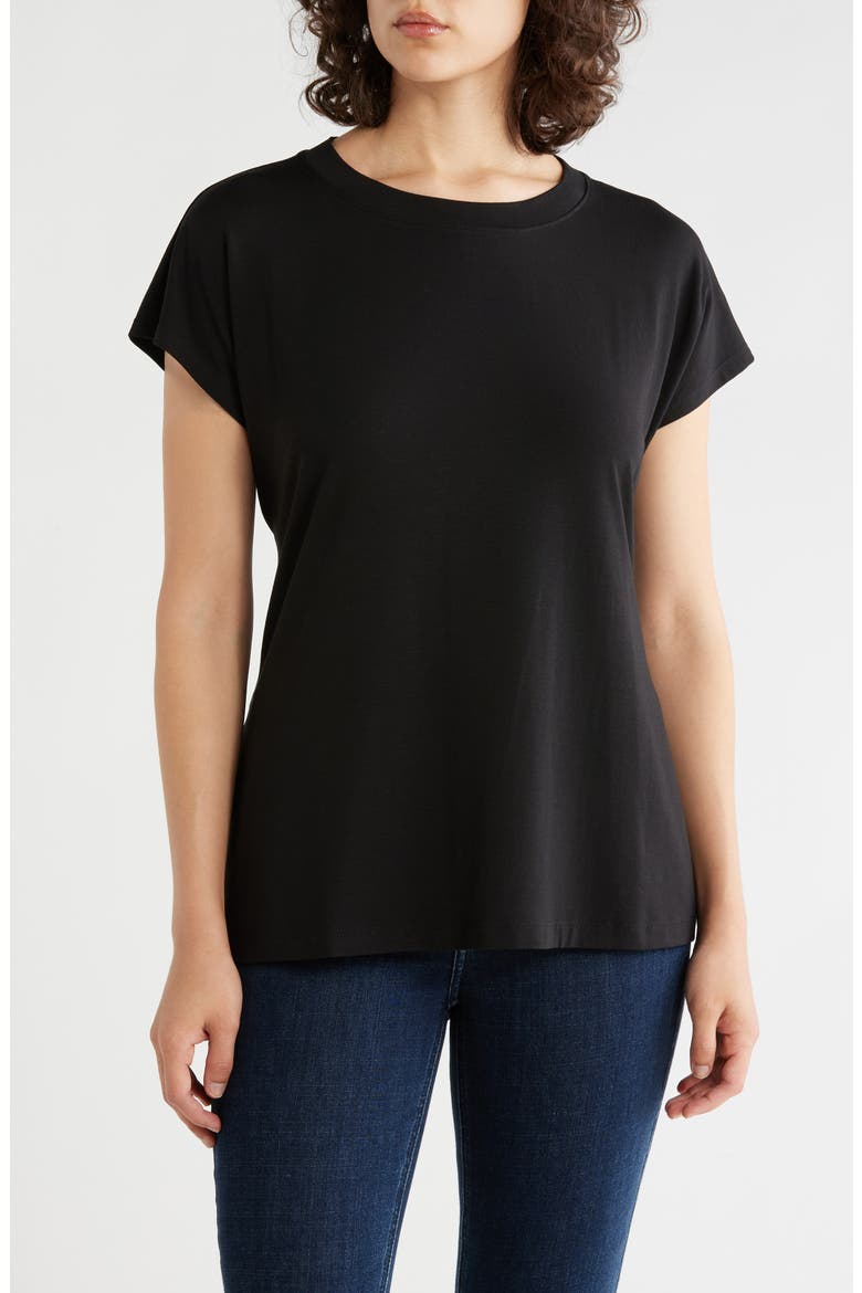 Crewneck T-Shirt, Main, color, BLACK