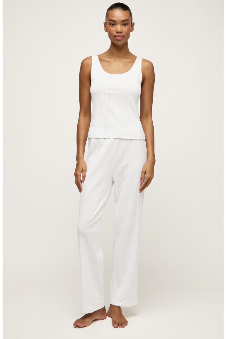 Pima Cotton Pointelle Pants, Alternate, color, WHITE