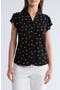 Flutter Sleeve Knit Button-Up Shirt