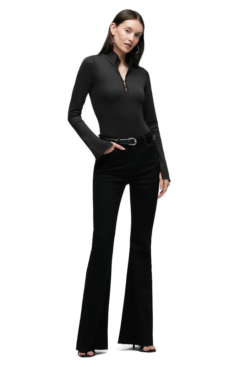 Long Sleeve Bodysuit, Alternate, color, BLACK