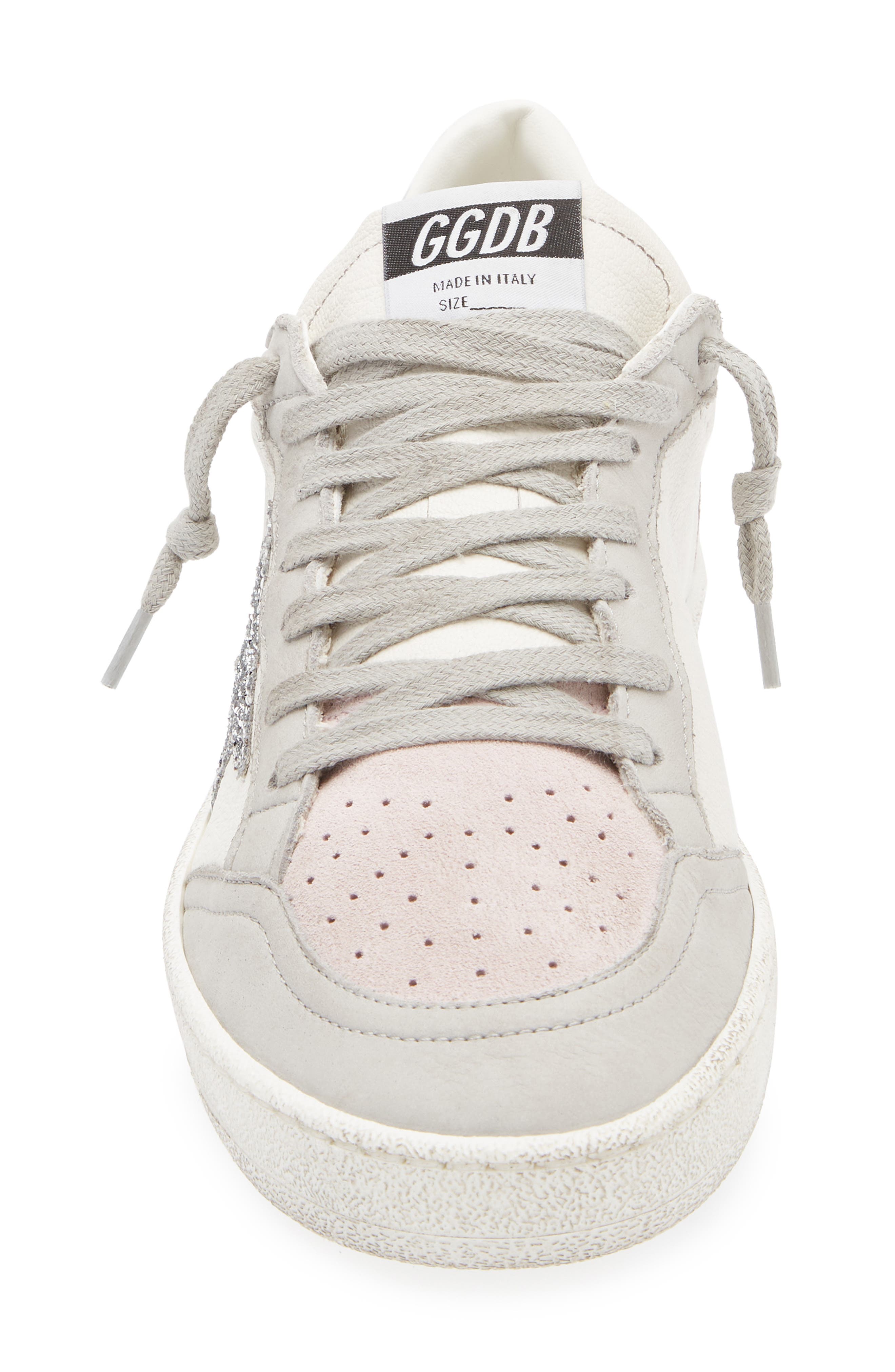 Golden Goose Ball Star Sneaker, Alternate, color, White/ Light Grey/ Pink
