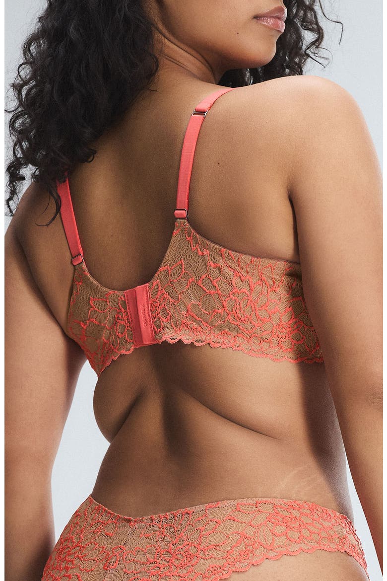 Keepsake Lace Unlined Demi Bra, Alternate, color, TIRAMISU TAN