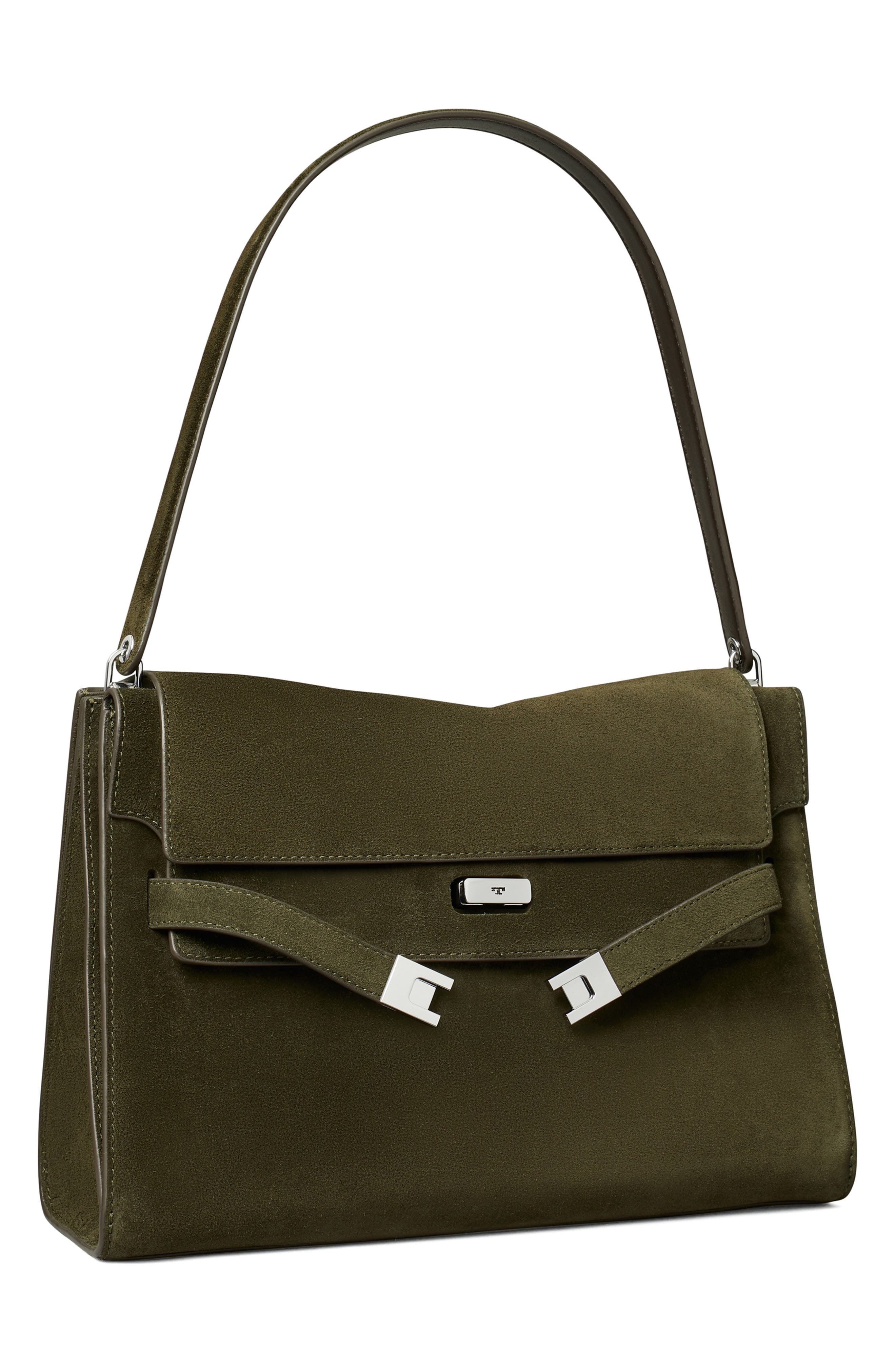 Large Lee Radziwill Suede Shoulder Bag, Alternate, color, DARK LECCIO
