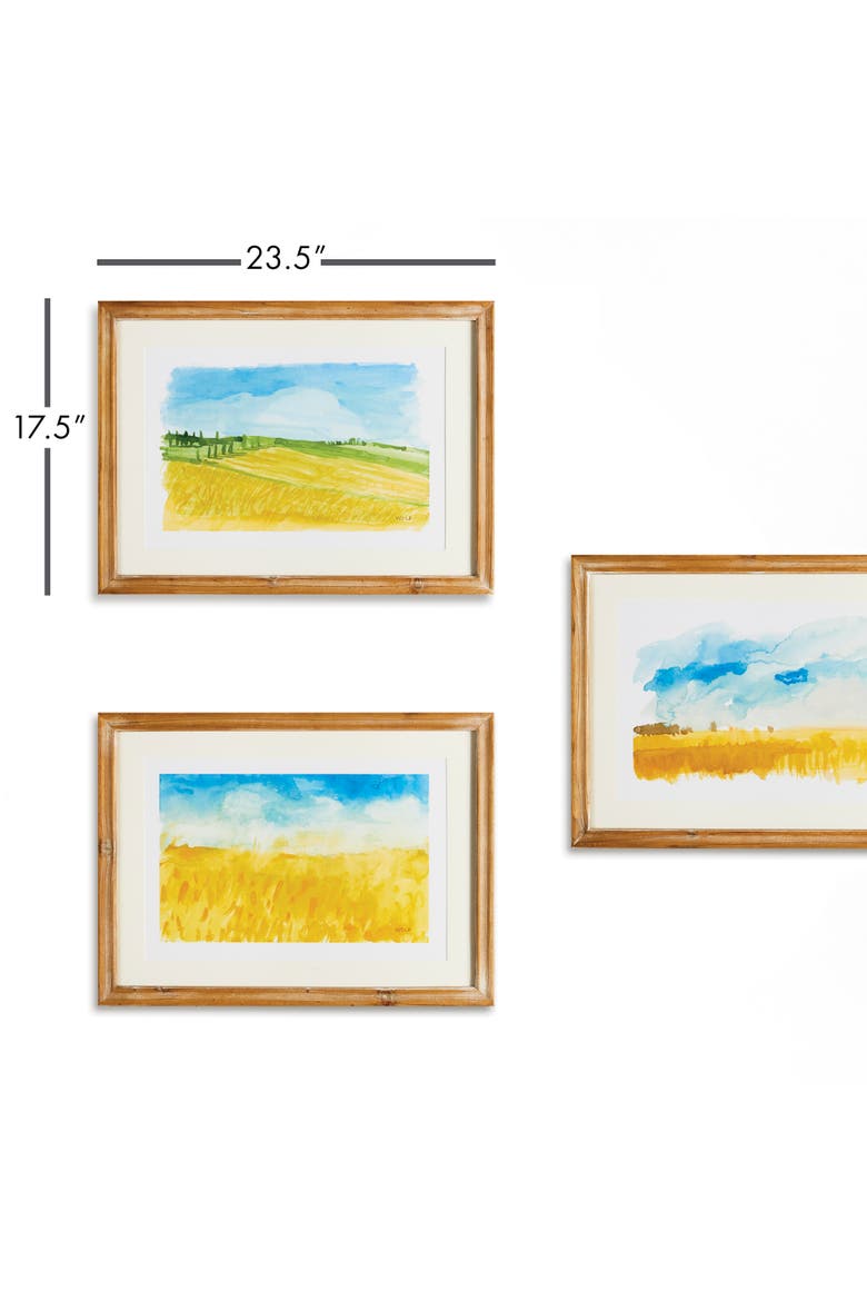 European Landscape Prints Set of 3, Alternate, color, White