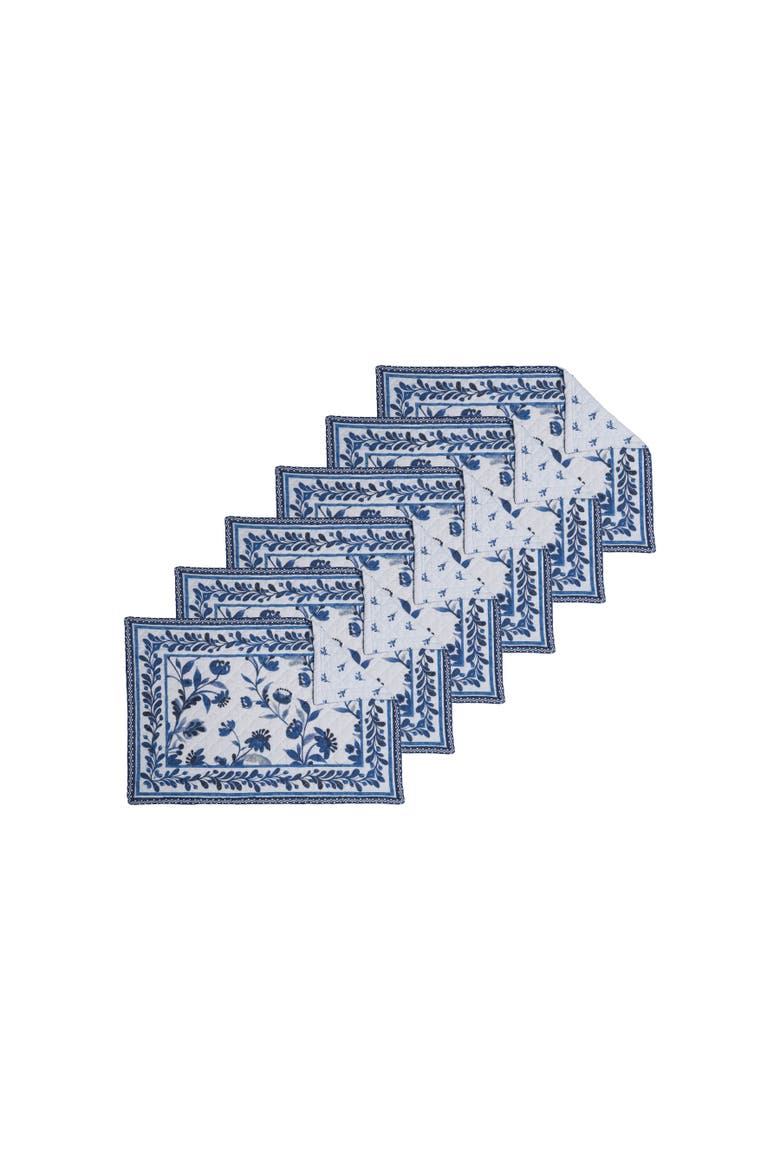 Maryfrances Set of 6 Placemats  13" x 19", Main, color, Blue