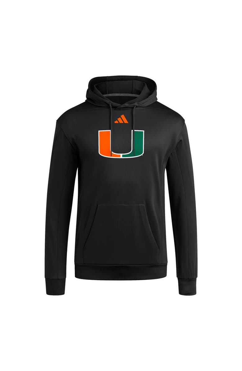 adidas Men's adidas  Black Miami Hurricanes Locker Logo Fleece Pullover Hoodie, Alternate, color, 