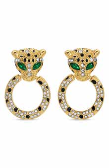 EYE CANDY LOS ANGELES Alicia CZ Baby Leopard Statement Earrings