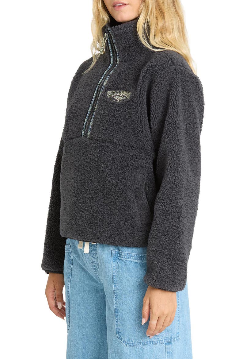 Horizon Quarter Zip High Pile Fleece Pullover, Alternate, color, BLACK SANDS
