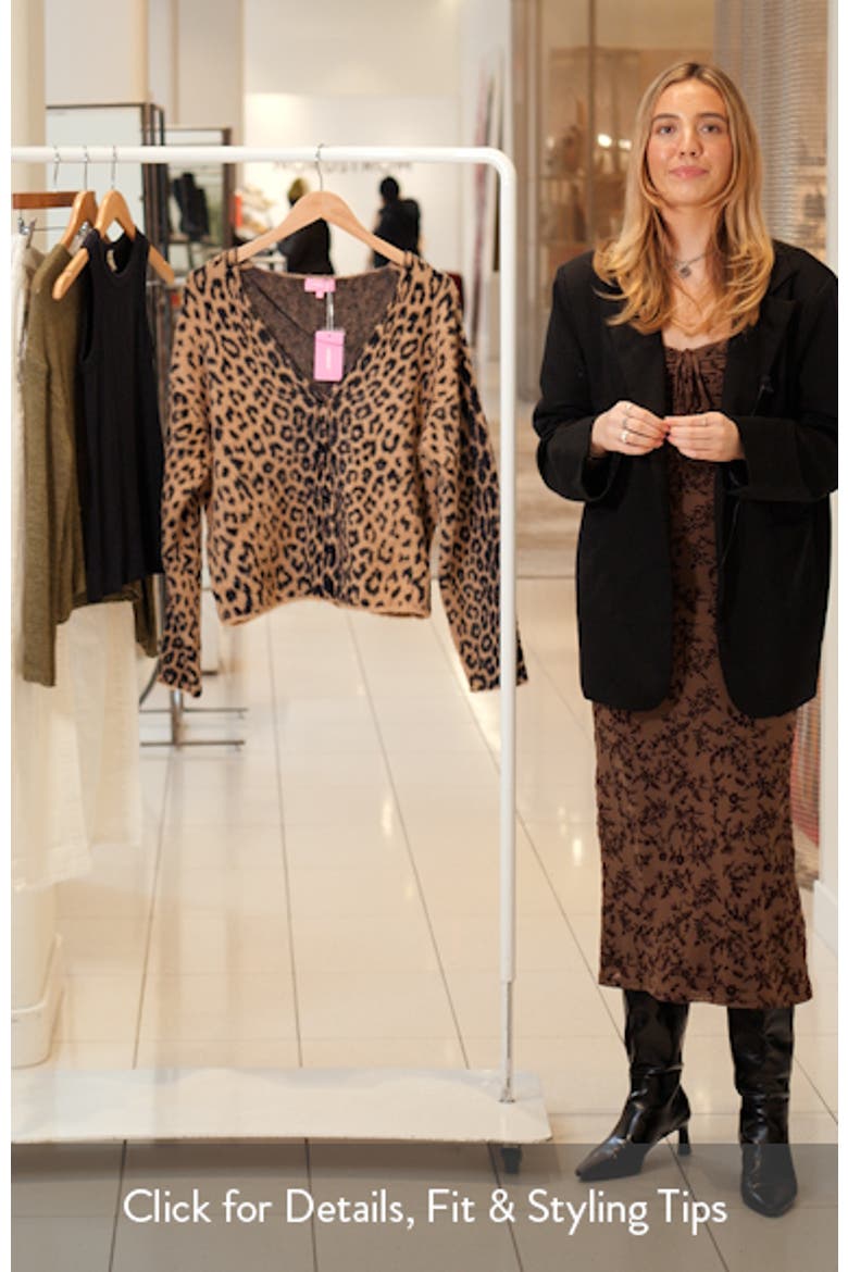Leopard Print Fuzzy V-Neck Cardigan video
