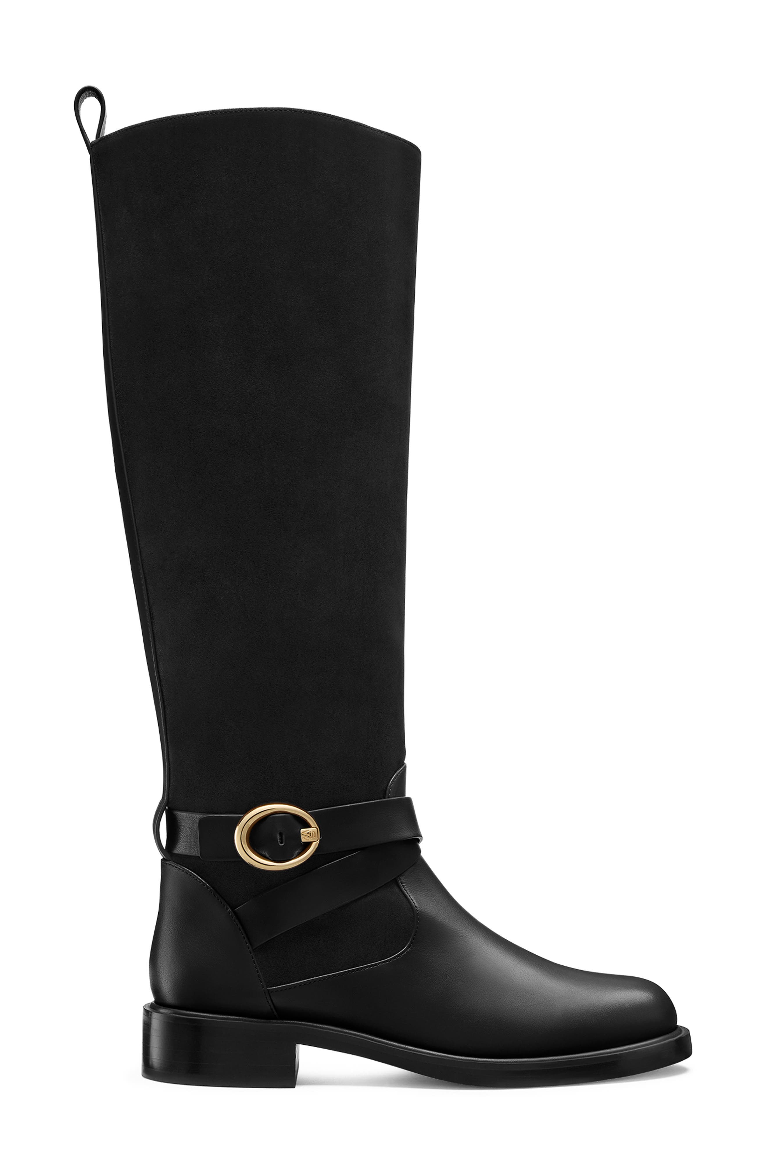 Stuart Weitzman Benni Riding Boot, Alternate, color, Black